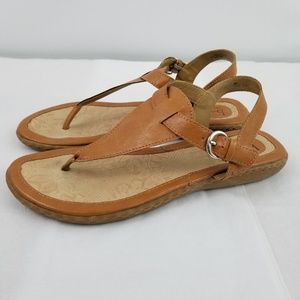 b.o.c light brown ankle strap thong sandals Size 9